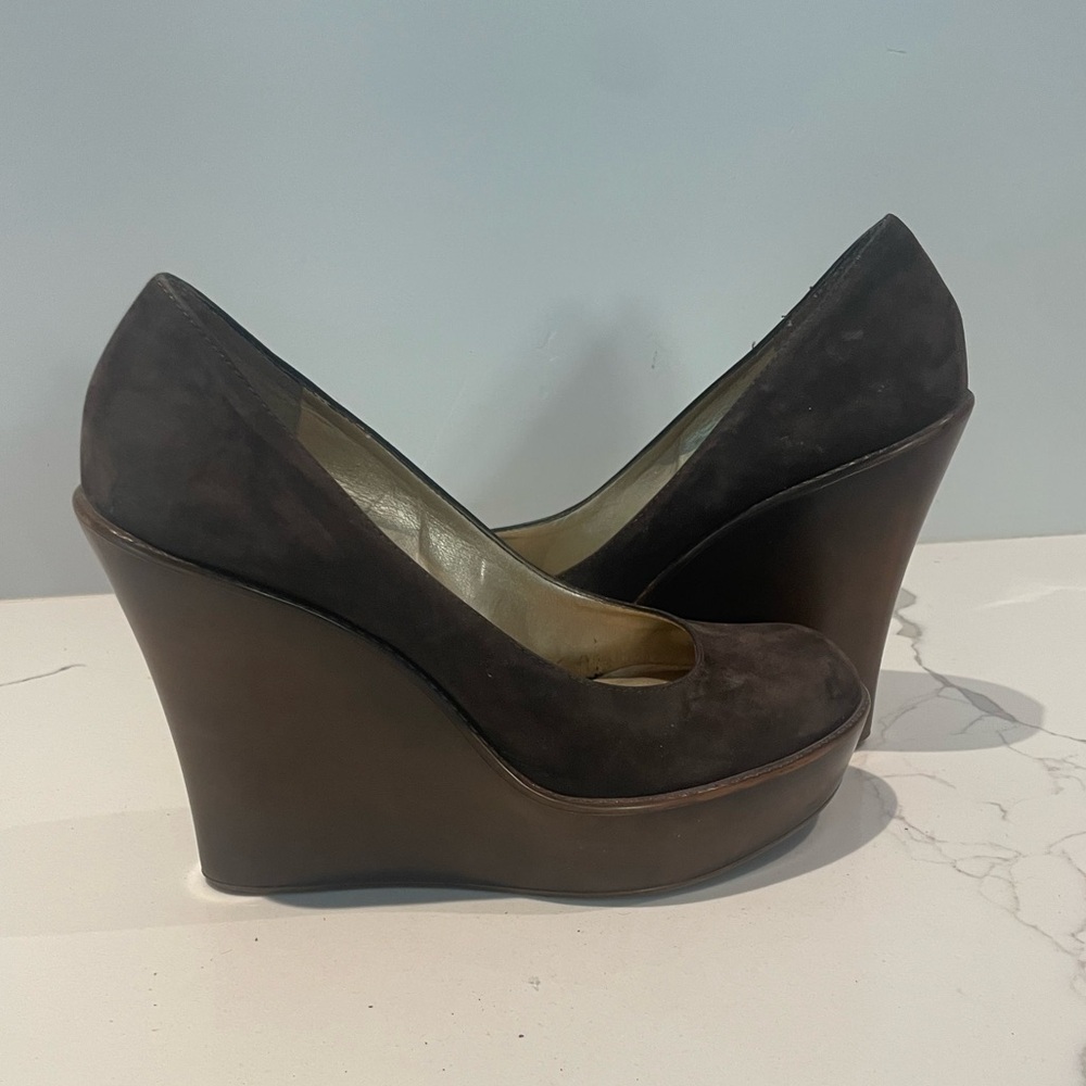 Jessica Simpson Brown Suede Wedges Size 8